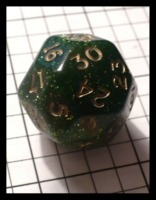 Dice : Dice - 30D - Chessex Green Glitter with Gold Numerals - FA collection buy Dec 2010